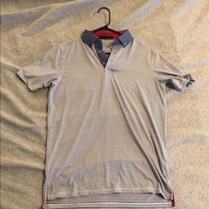 Greyson Navy and White Striped Polo Shirt